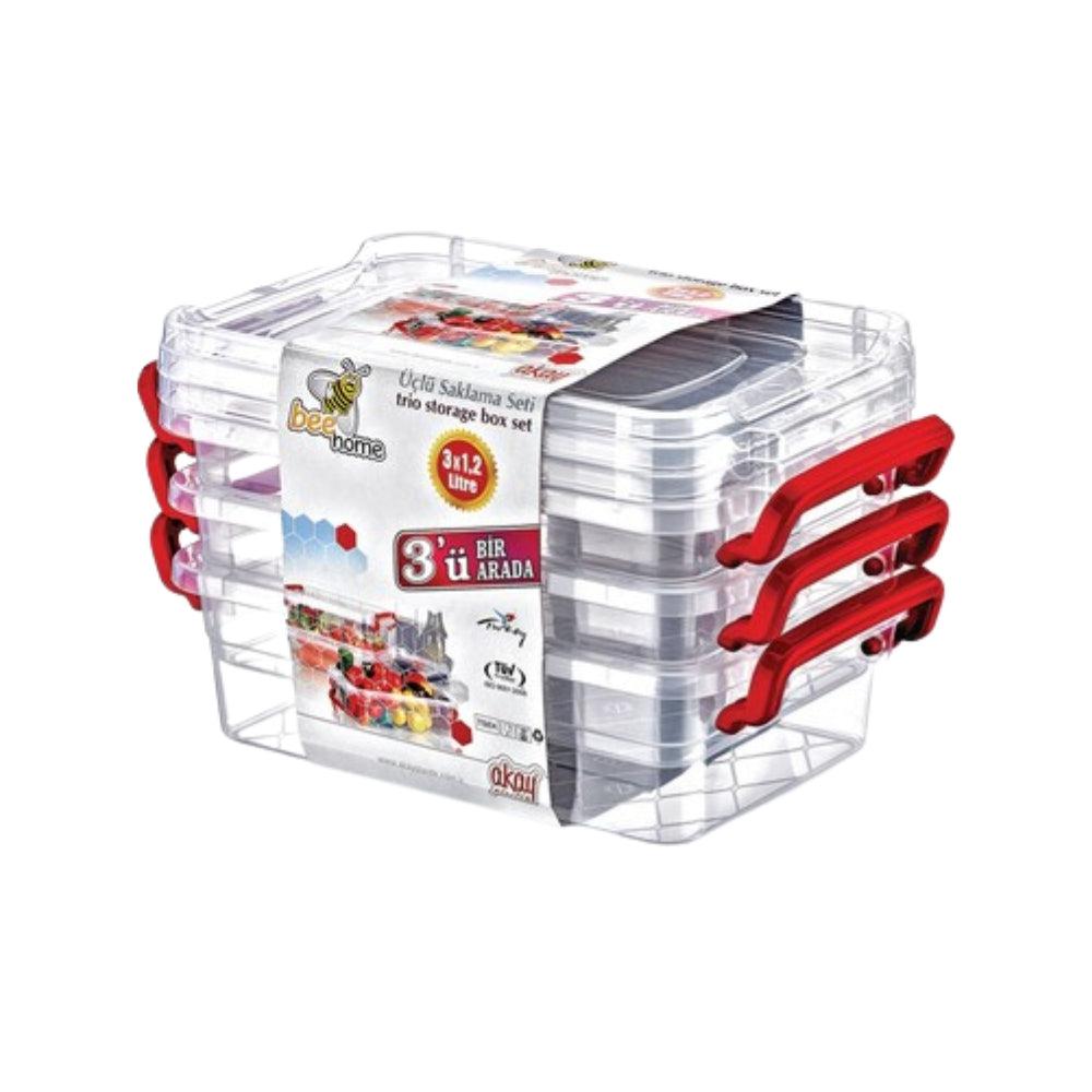 Bee Home Trio Storage Box Set 3 x 1,2 L