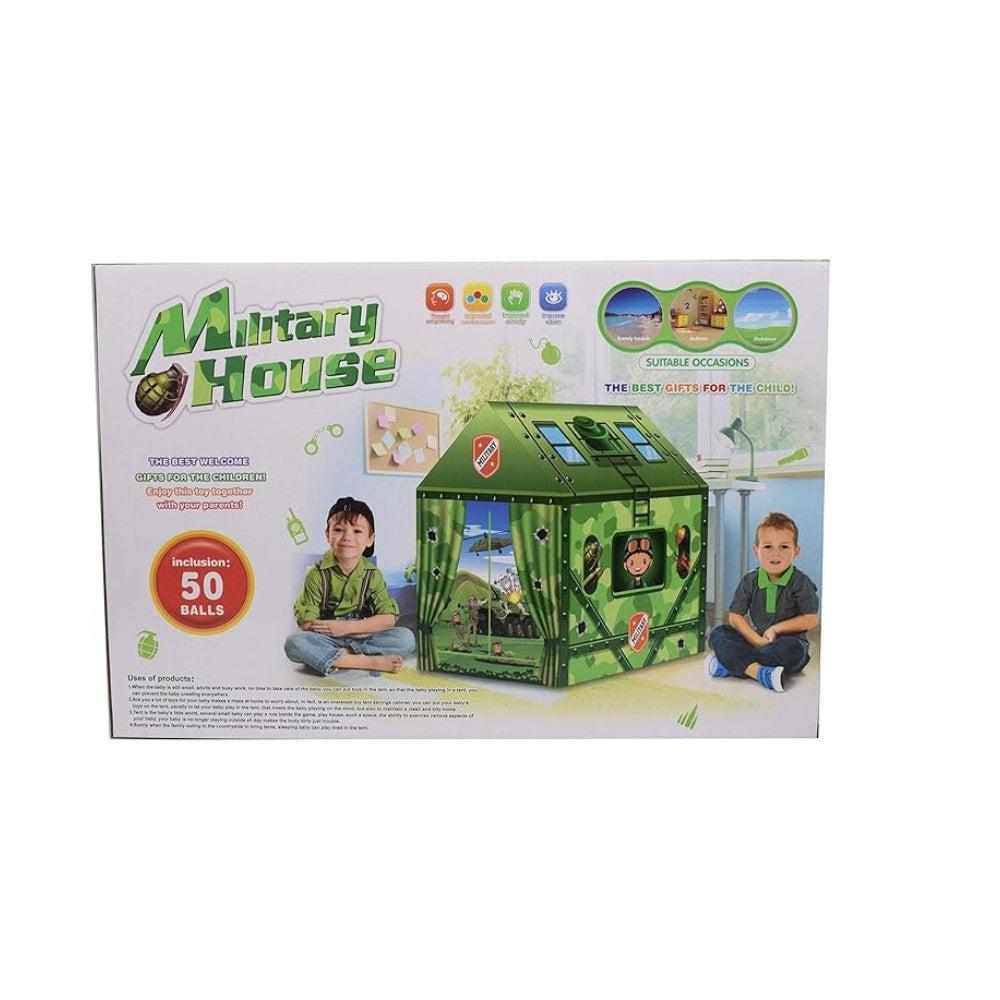 Beit El-Kour tent for children with 50 balls, a multi-colored army camp