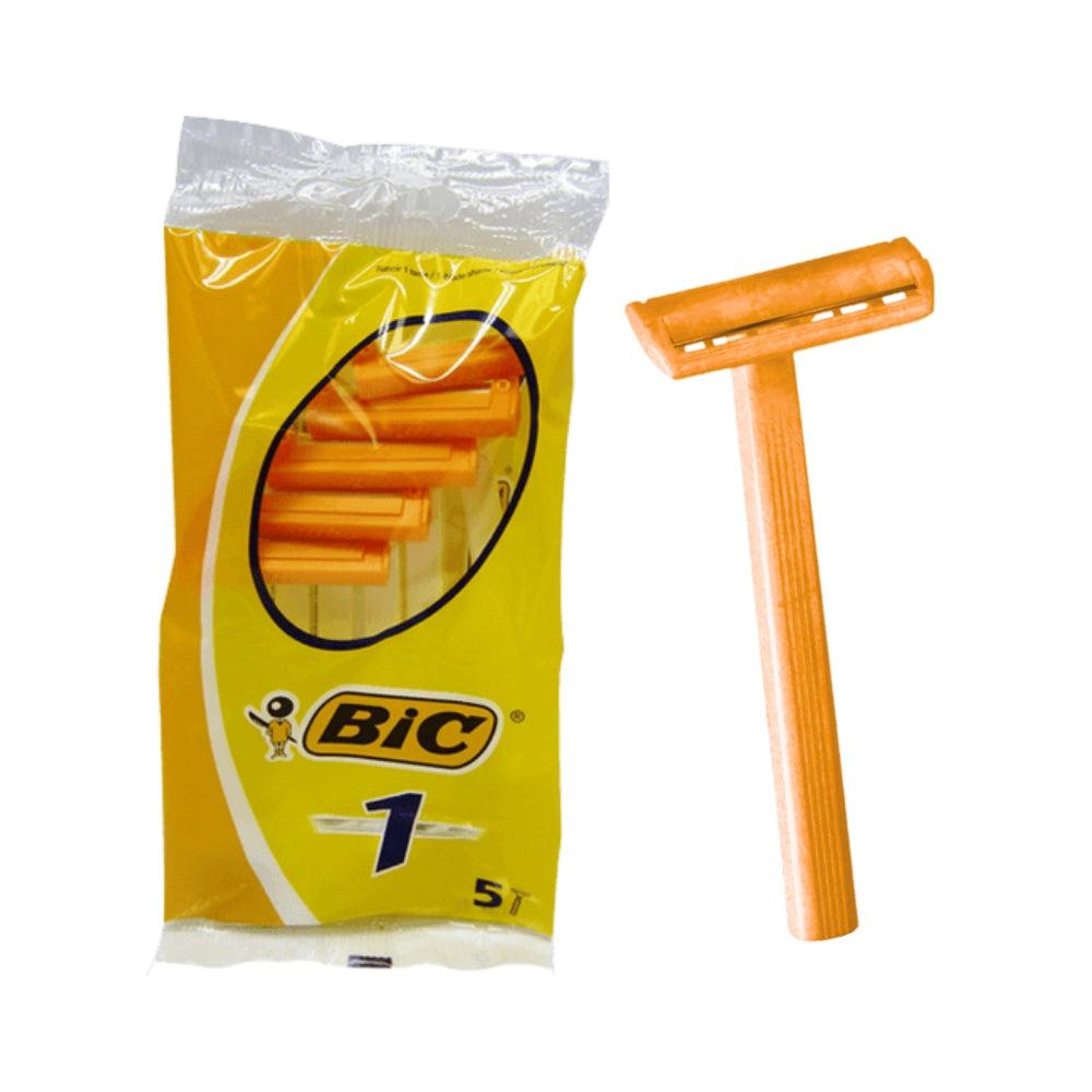 Bic 1 Disposable Razor Shavers Normal Single Blade 5 Pcs