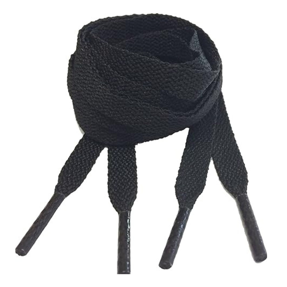 Big Laces 10mm wide Flat Black Shoelaces