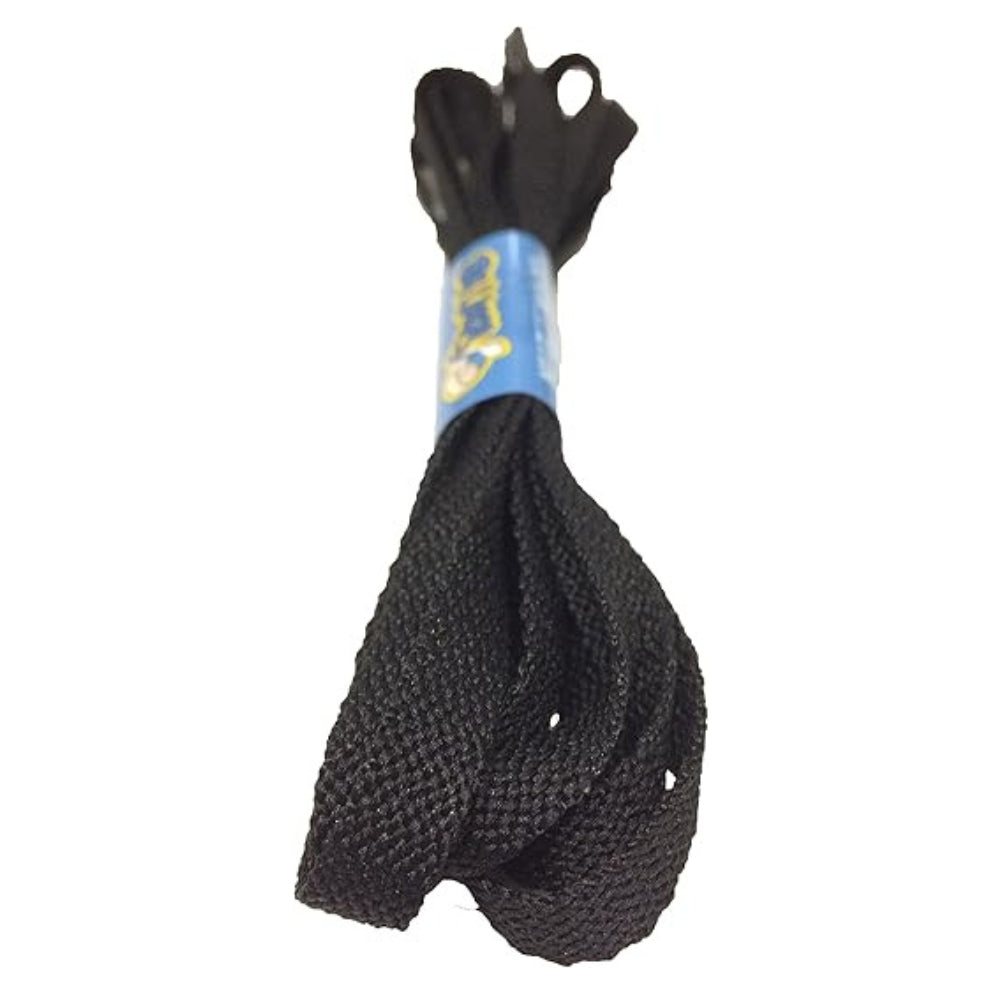 Big Laces 10mm wide Flat Black Shoelaces