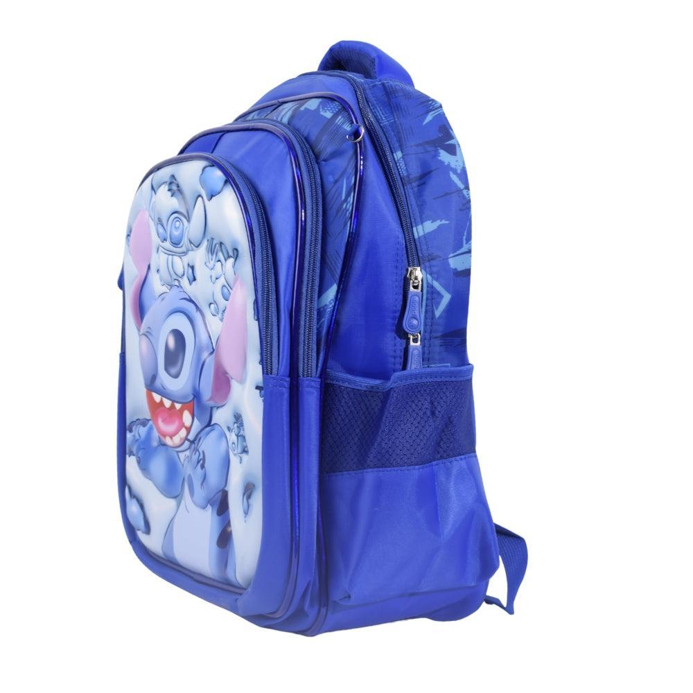 Blue Stitch-Themed School Backpack with Pencil Case