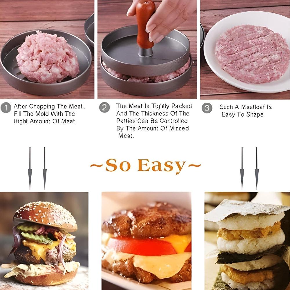 Burger Mould Press Aluminum Alloy, Stuffed Burger Press 12 * 7.5CM, Easy To Get The Meatloaf Out Of The Mold, Used To Make A Variety Of Burgers, Patties, Patties, Sandwiches