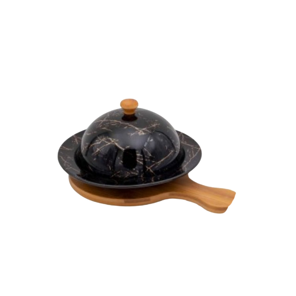 Butter Plate With Bamboo Base