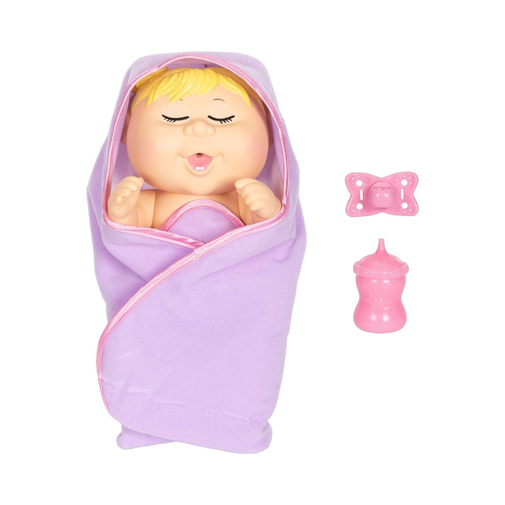 Cabbage Patch Kids Surprise Tiny Newborn Doll - Eye Color Reveal - Blonde Hair – Mini Birth Certificate - Toys For Kids Toddlers And Preschoolers