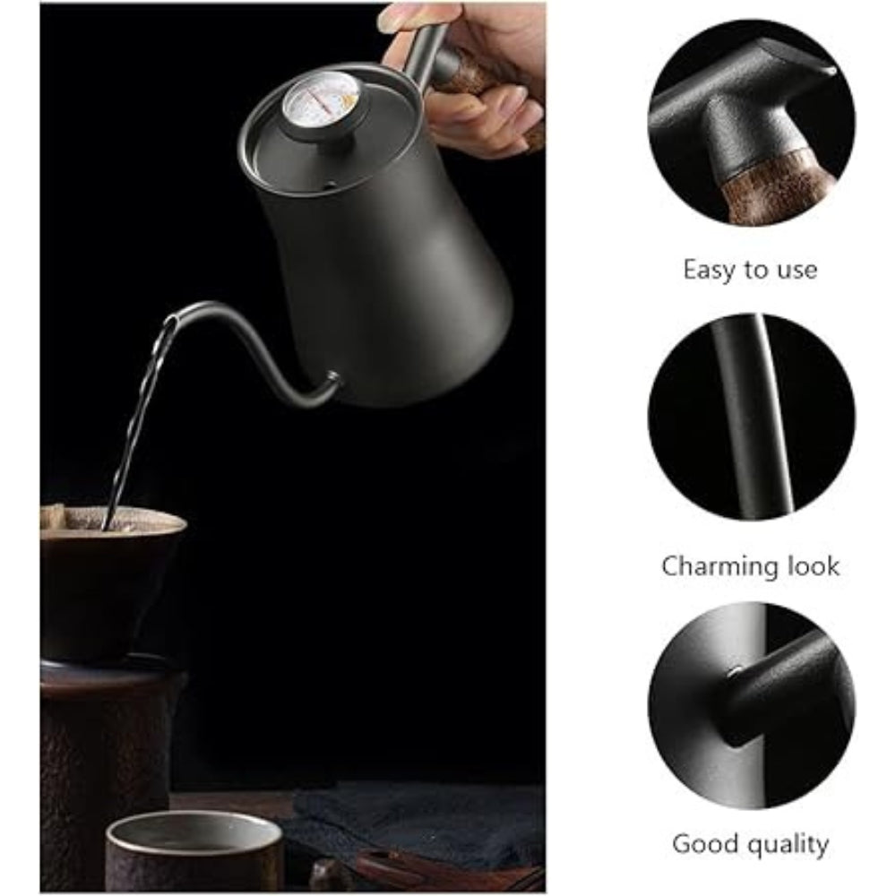 Cabilock 1pc Temperature Controlled Coffee Pot Espresso Coffee Maker Coffee Espresso Machine Drip Coffee Kettle Espresso Coffee Machine Stovetop Teapot Pour Long Mouth Hot Coffee Pot