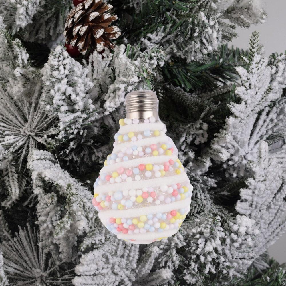 Candy-Inspired Swirled Ornament with Pastel Beads 2Pcs