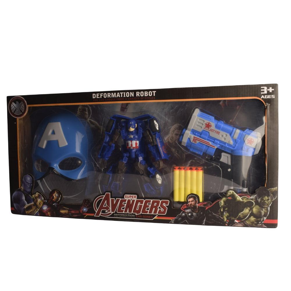 Captain America Transformer Action Figure With Face Mask