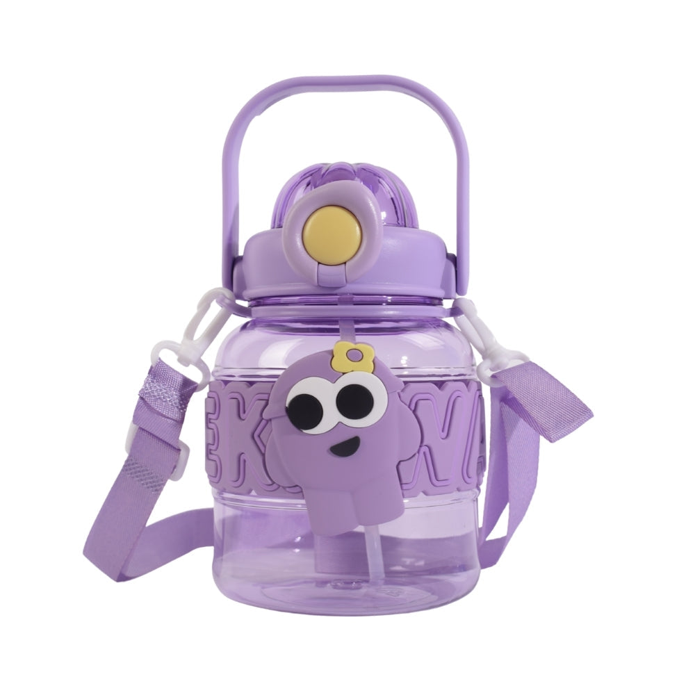 Cartoon-Themed Water Bottle with Strap