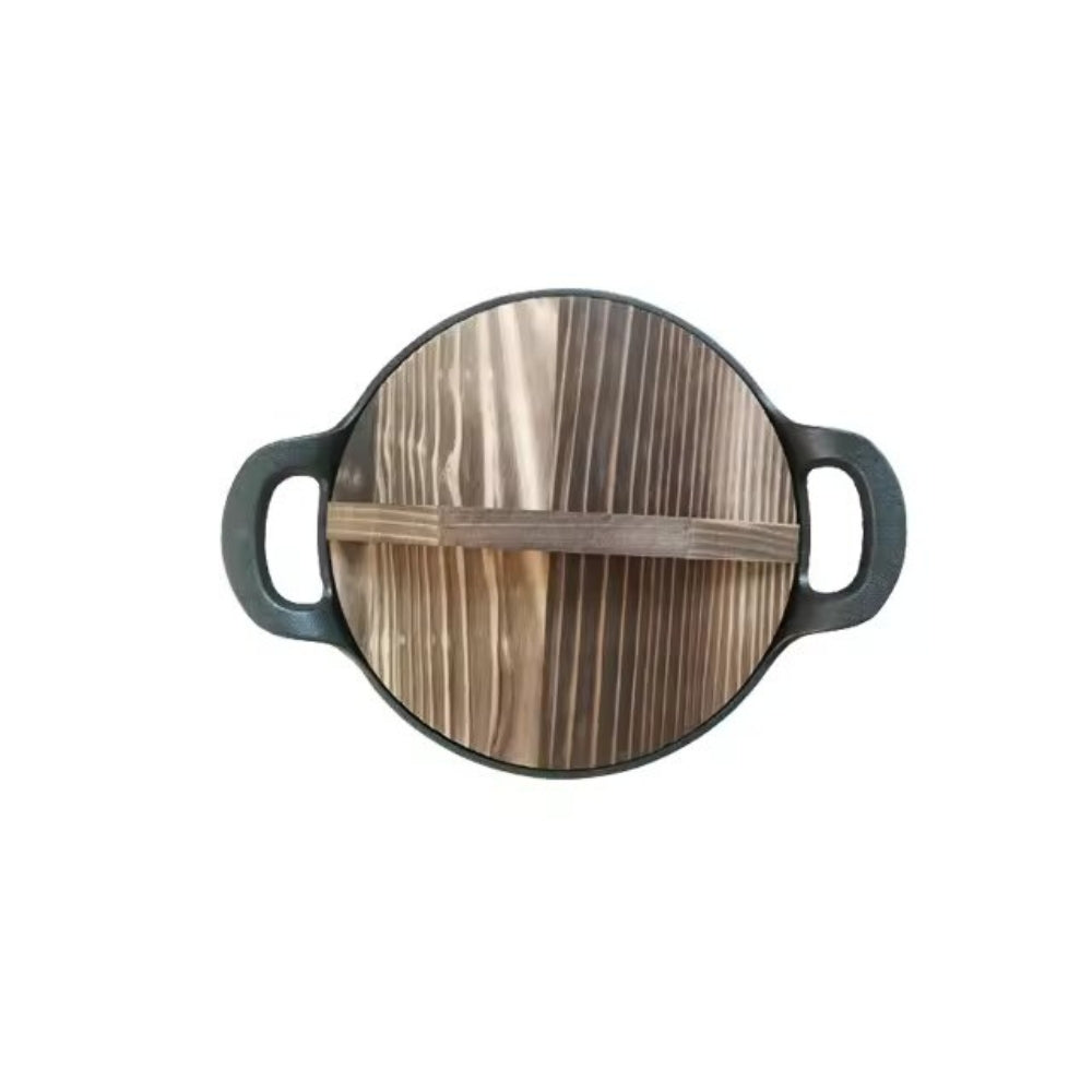 Cast Iron Heavy Duty Pre-Seasoned Wok Pan Black