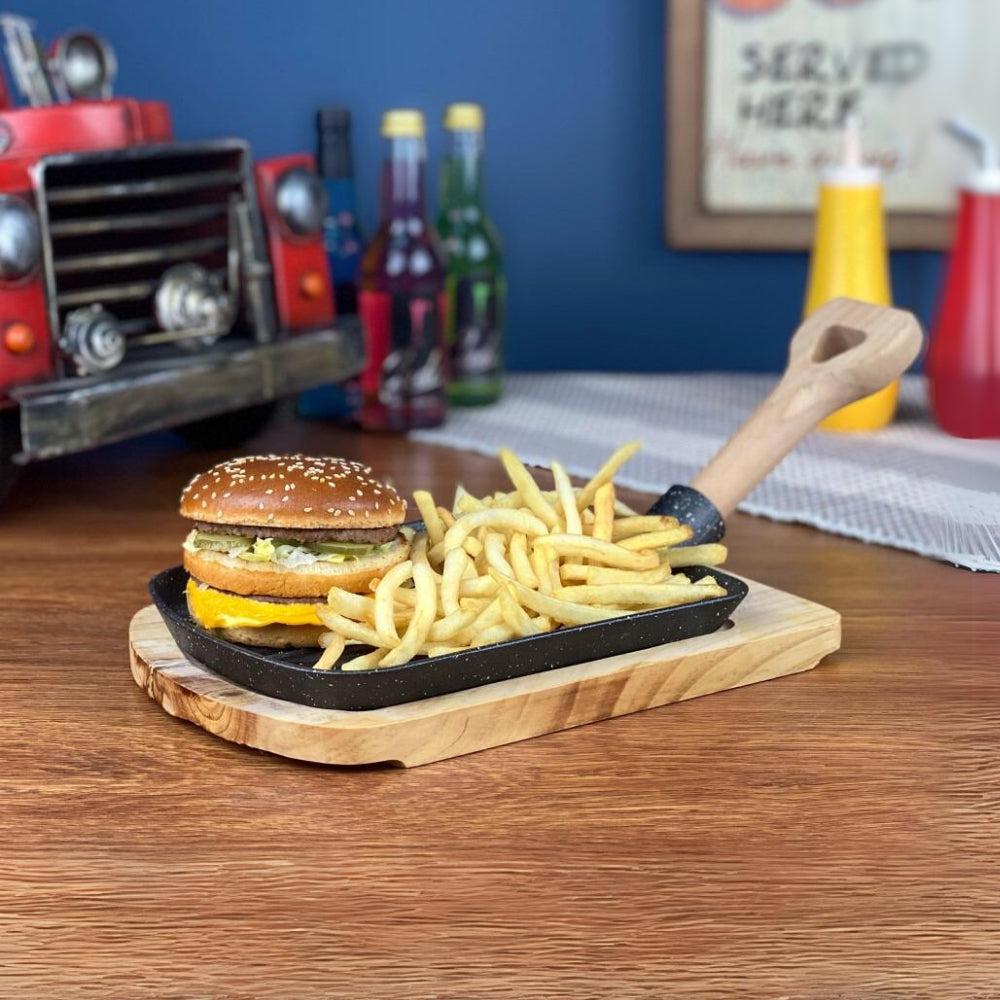 Cast Iron Teppanyaki Grill Pan with Detachable Handle