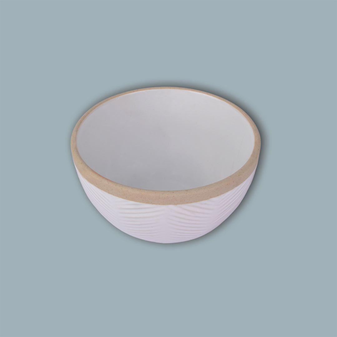 Ceramic Bowl Black Border Beige 13CM
