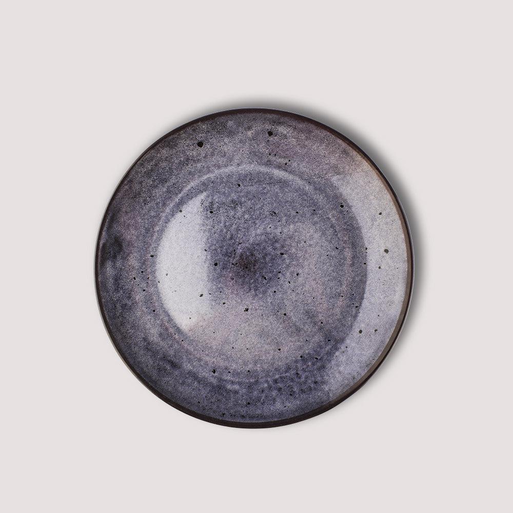 Charcoal Swirl Flat Dish 26CM