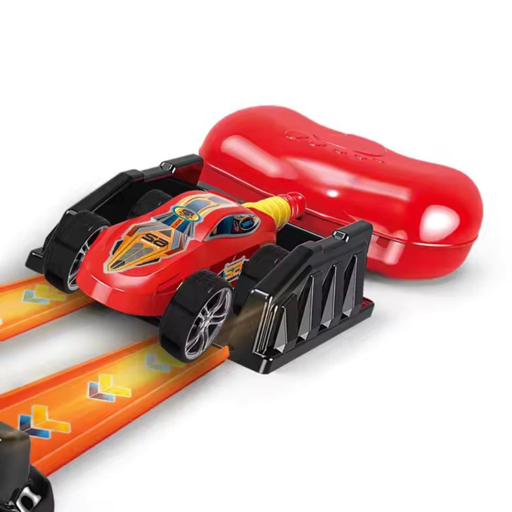 Chengji Eco Friendly Kids Car Rocket Duel Race Aerodynamics Toys Footsteps Launch Shooting Catapult Track Toys