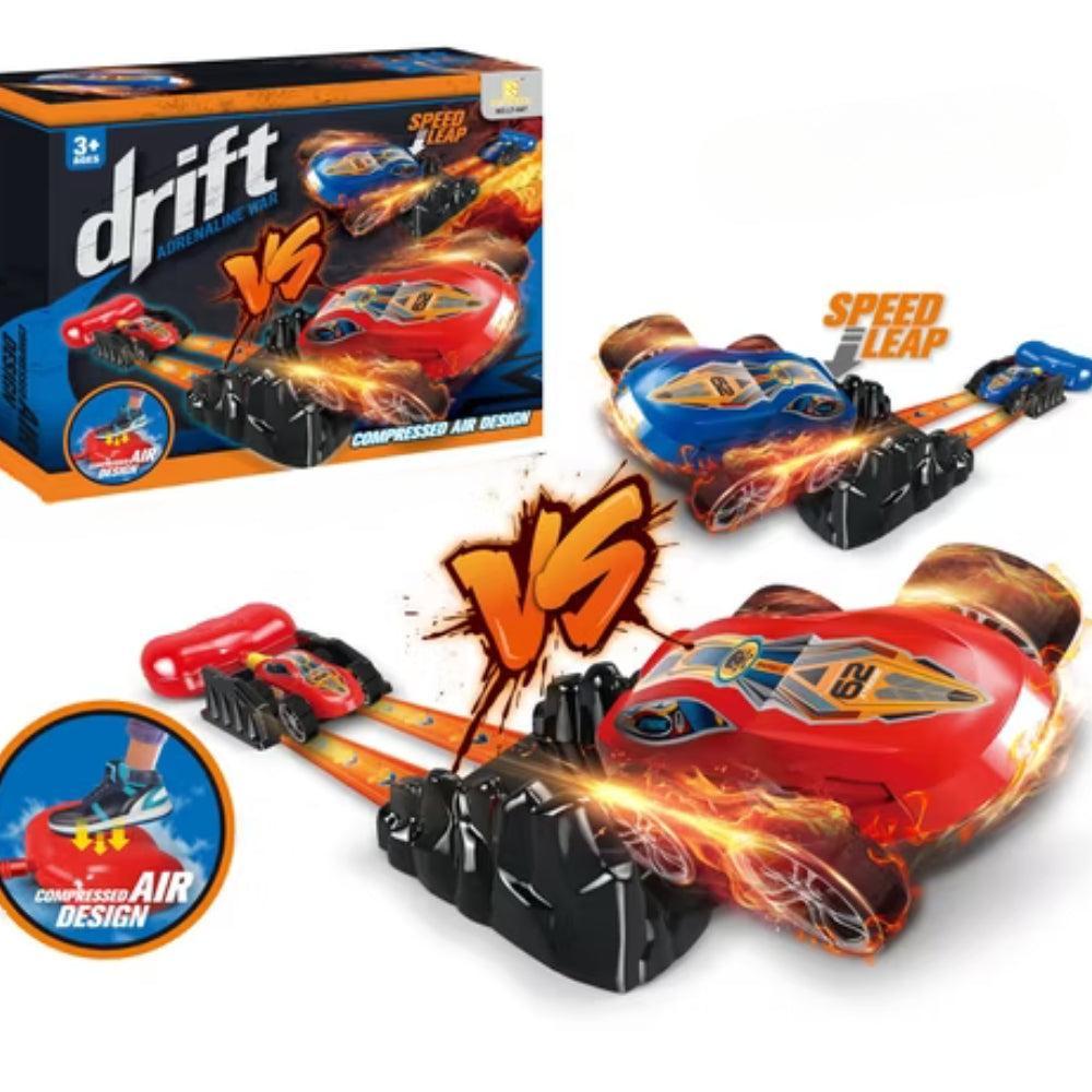 Chengji Eco Friendly Kids Car Rocket Duel Race Aerodynamics Toys Footsteps Launch Shooting Catapult Track Toys