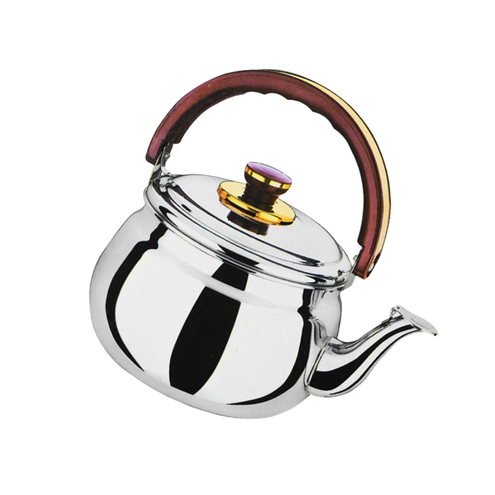 Chinese Whistling Tea Kettle Kitchen Whistle Pot Practical Sounding Kettle (Silver) 1 L