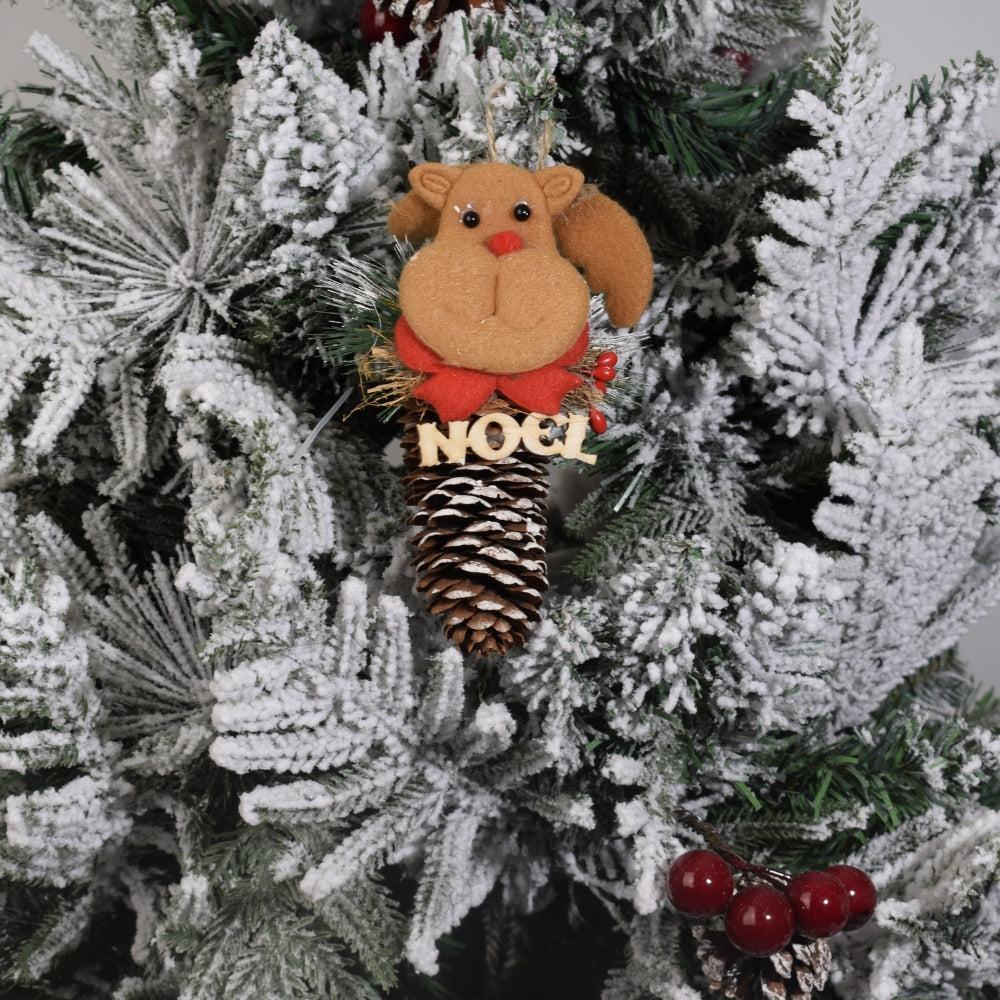 Christmas Elk Design Hanging Pine Cones Decoration