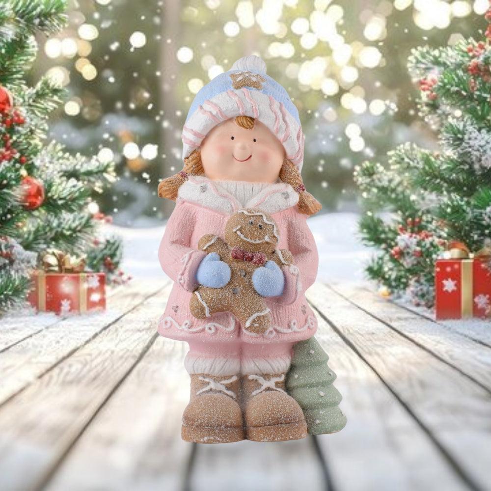 Christmas Gingerbread Girl Figurine – Cute Holiday Decoration