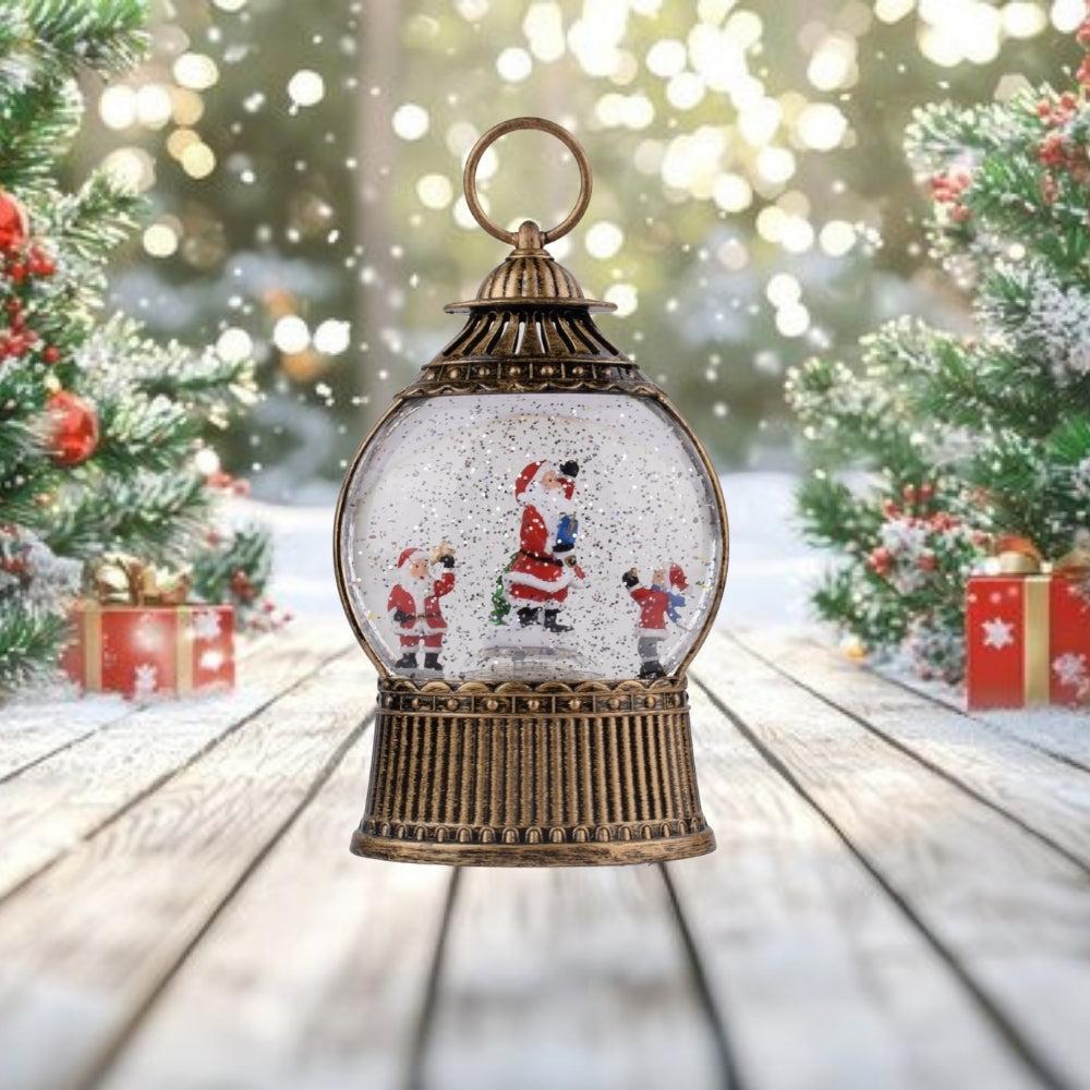 Christmas Musical Snow Globe, Christmas Snow Globe Lanterns, Musical Christmas Lanterns, Luminous Christmas Lantern, USB Battery Operated LED Snow Globe for Home Living Room Bedroom