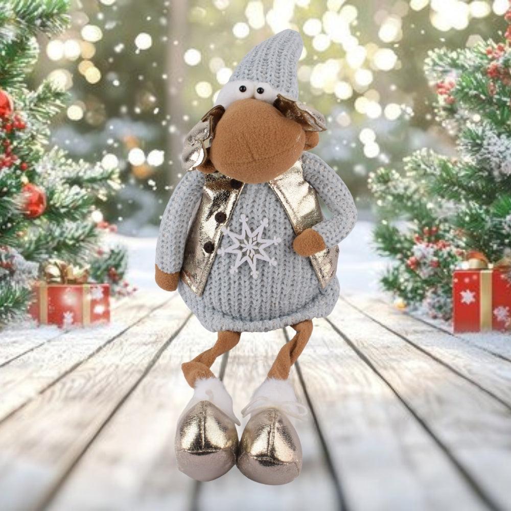 Christmas Plush Reindeer Doll – Winter Outfit