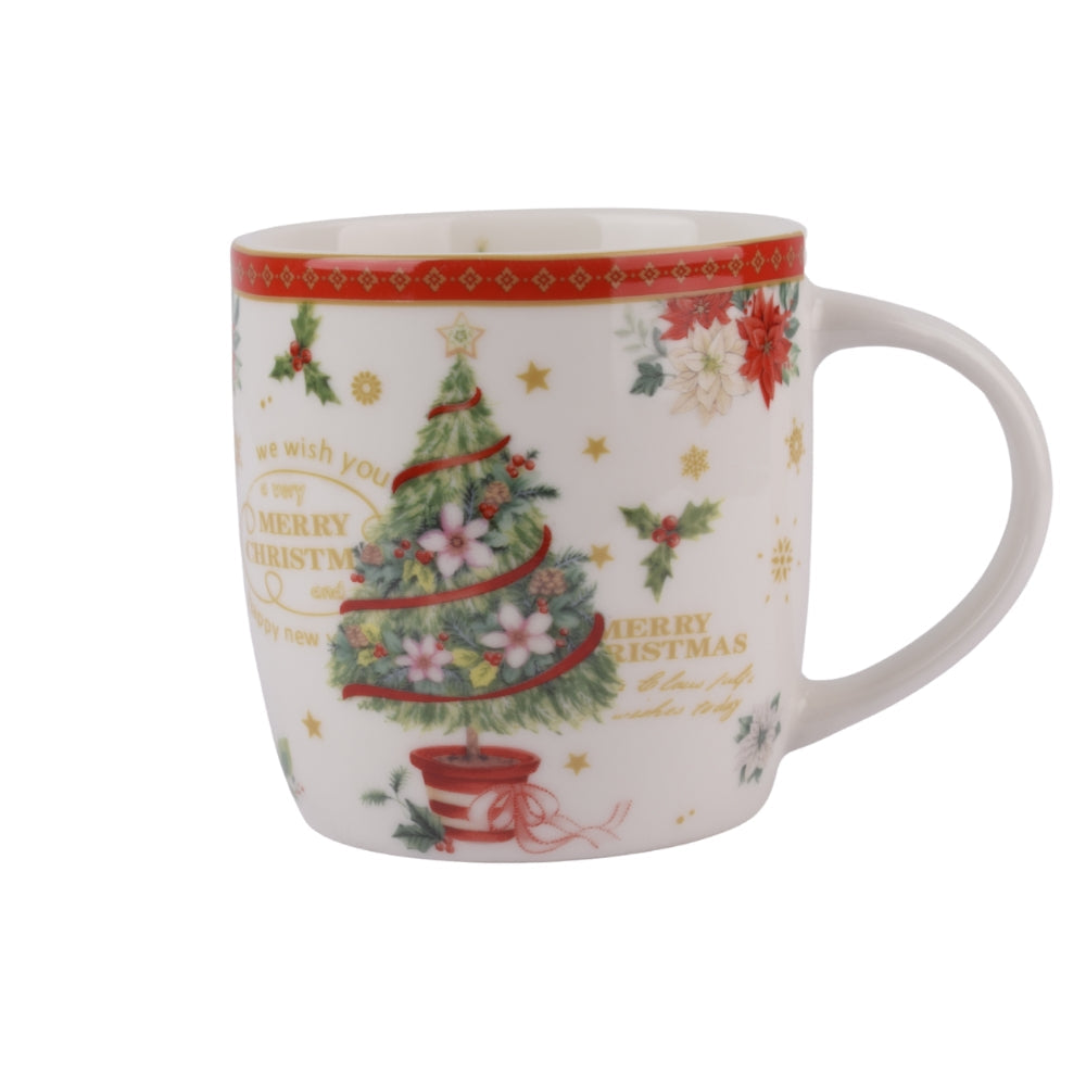 Christmas Porcelain Mug – Festive Tree Design