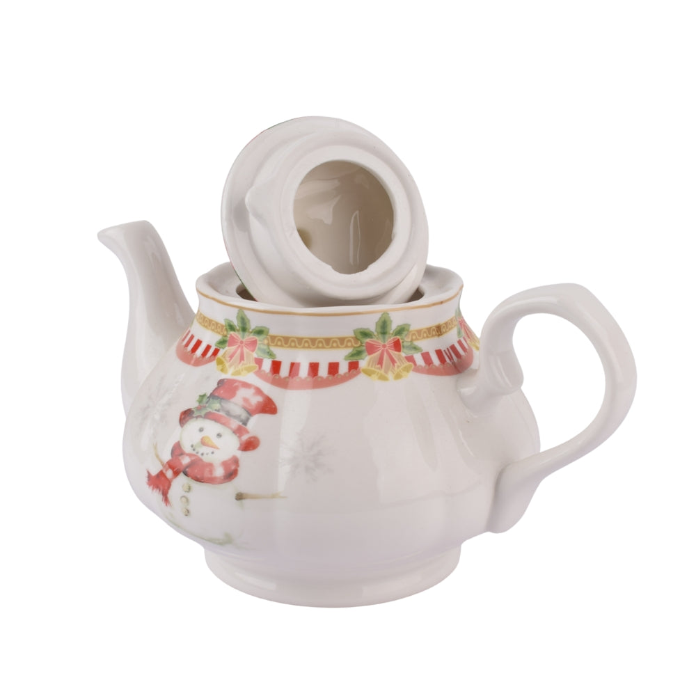Christmas Snowman Porcelain Teapot 1L