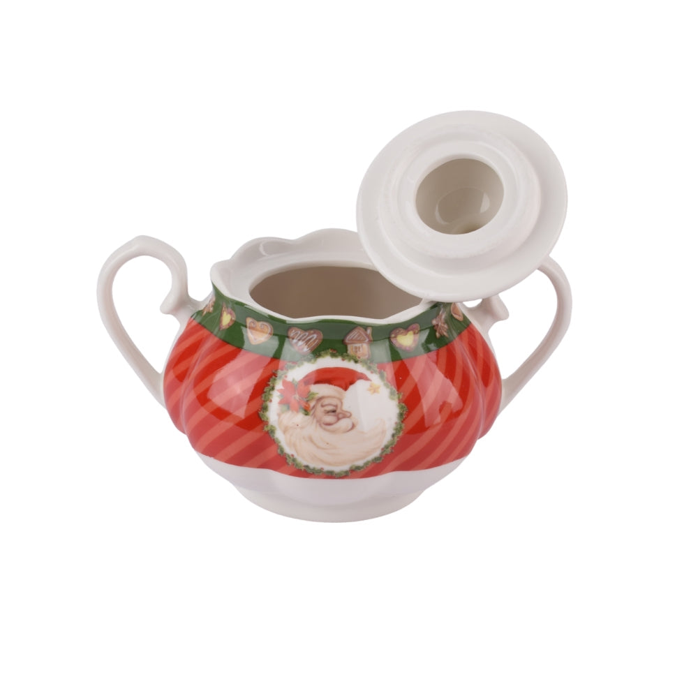 Christmas Sugar Bowl & Creamer Set – Santa Desig