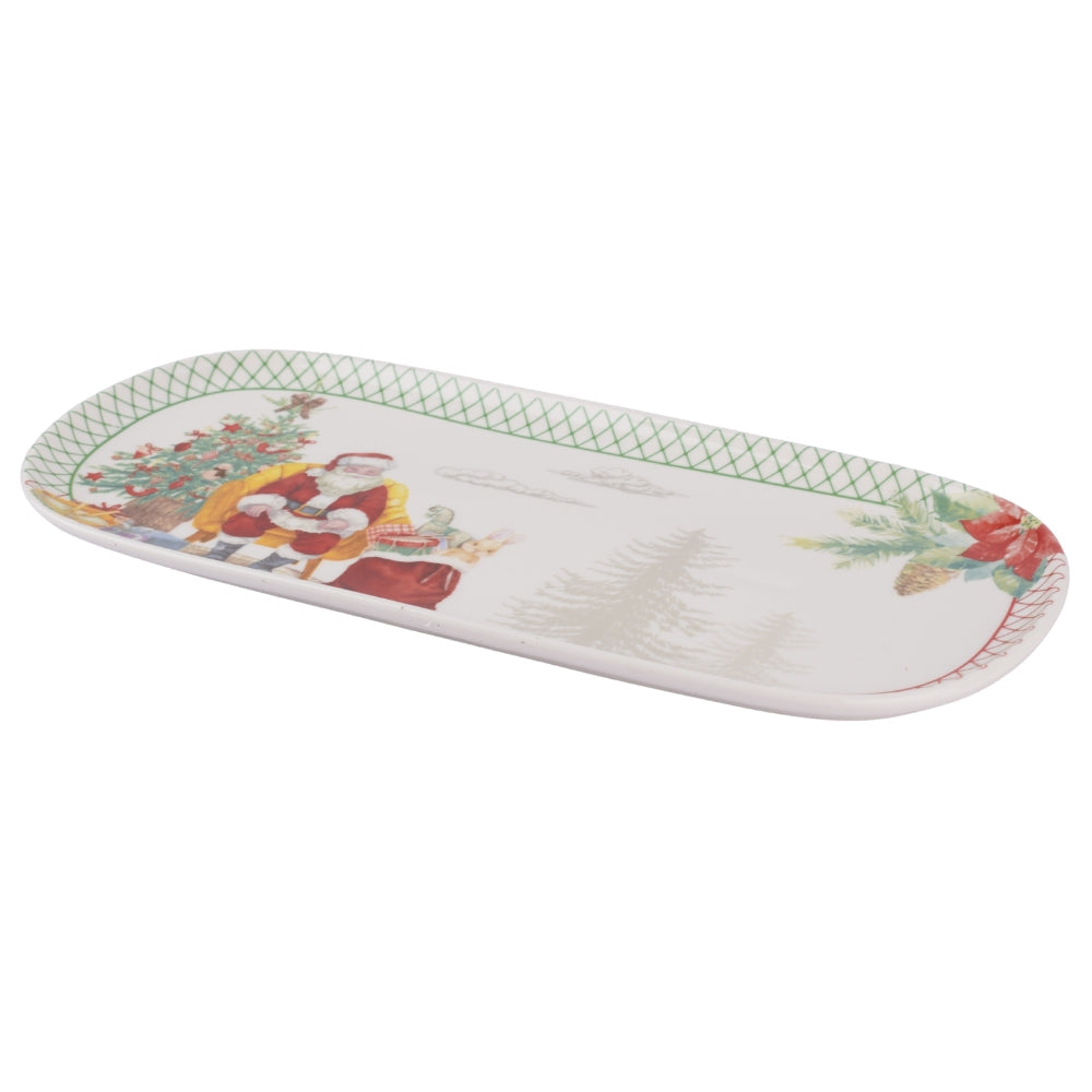 Christmas-Themed Ceramic Serving Tray 26Cm