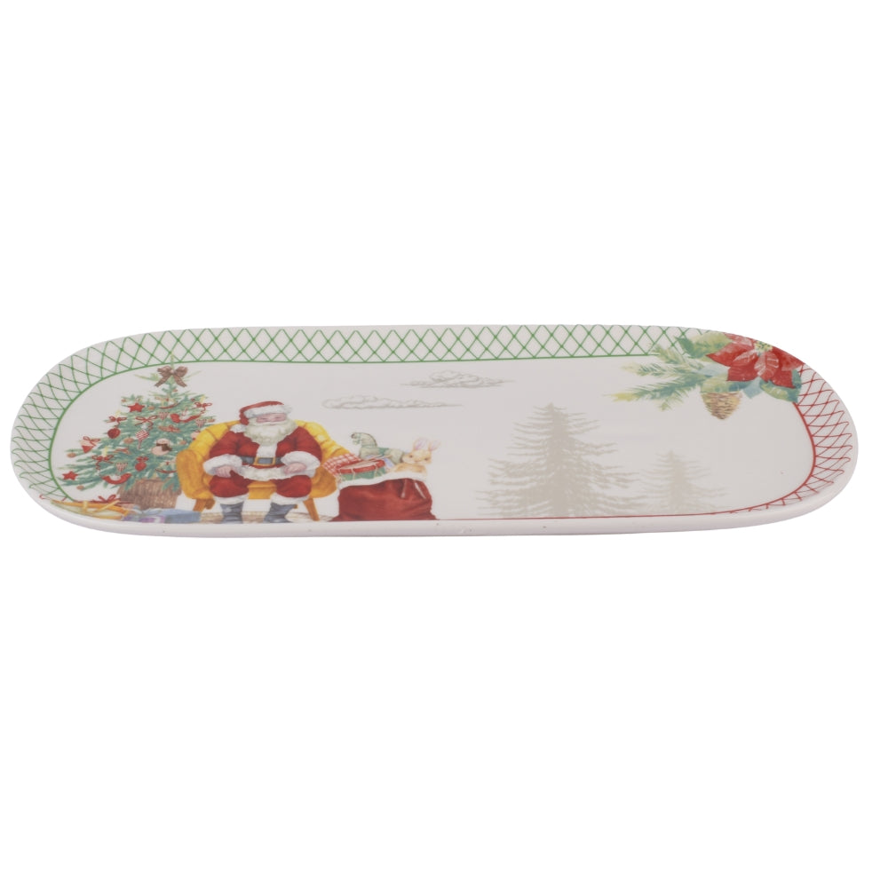 Christmas-Themed Ceramic Serving Tray 26Cm