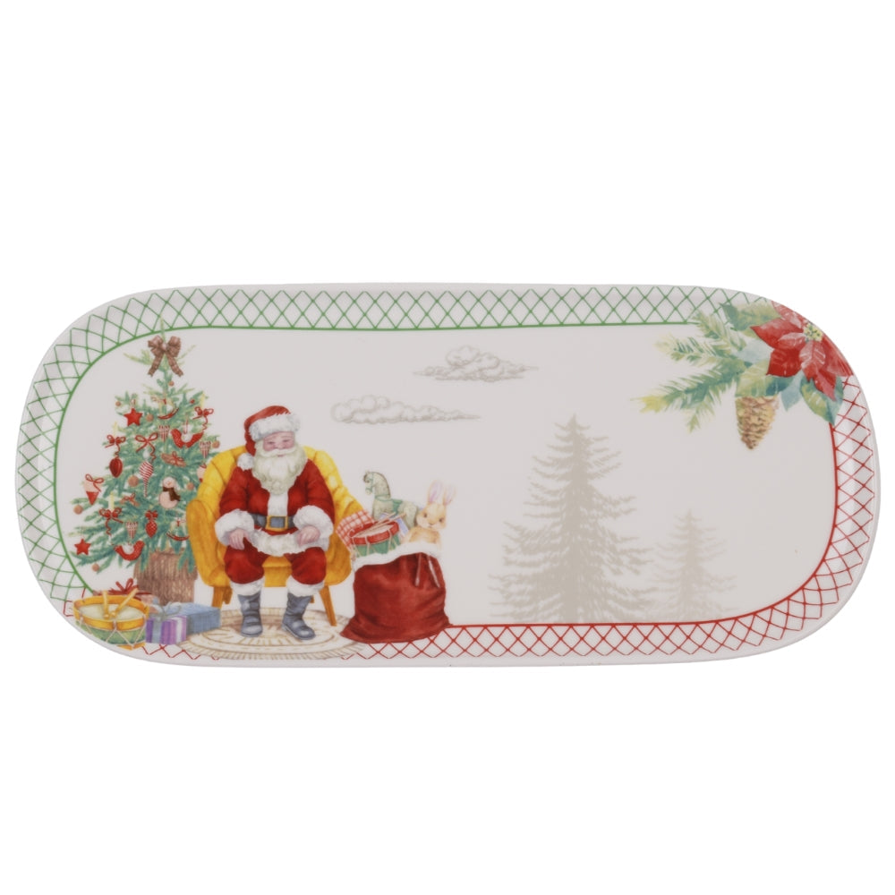 Christmas-Themed Ceramic Serving Tray 26Cm