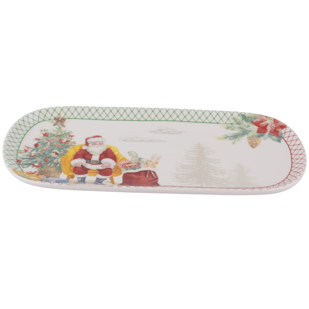 Christmas-Themed Ceramic Serving Tray 33Cm
