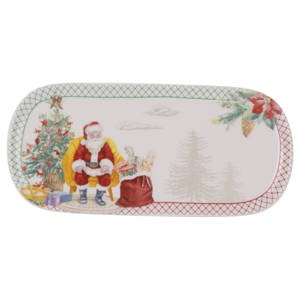 Christmas-Themed Ceramic Serving Tray 33Cm