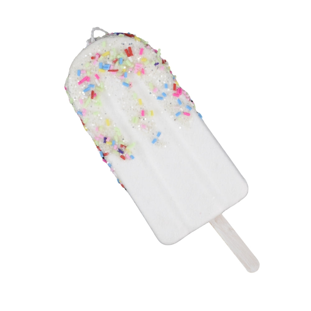 Christmas Tree Decoration - Popsicle with Sprinkles - White