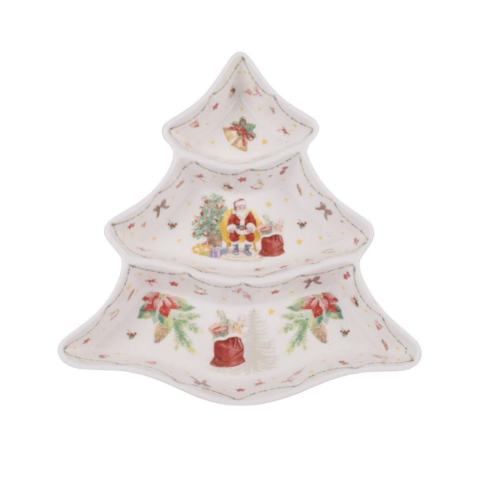 Christmas Tree-Shaped Ceramic Serving Tray 24Cm
