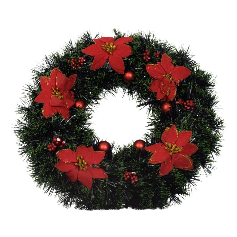 Christmas Wreaths – Red Poinsettia Or Elegant Gold Leaf Designs
