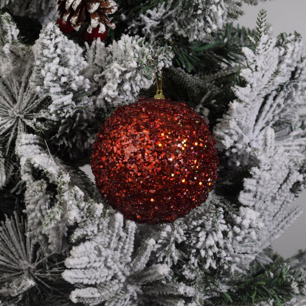 Christmas bauble with sequins Christmas red 2PCS