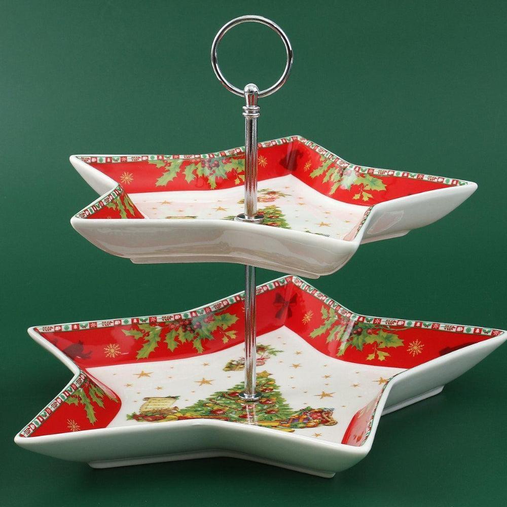 Christmas two-tiered star-shaped stand