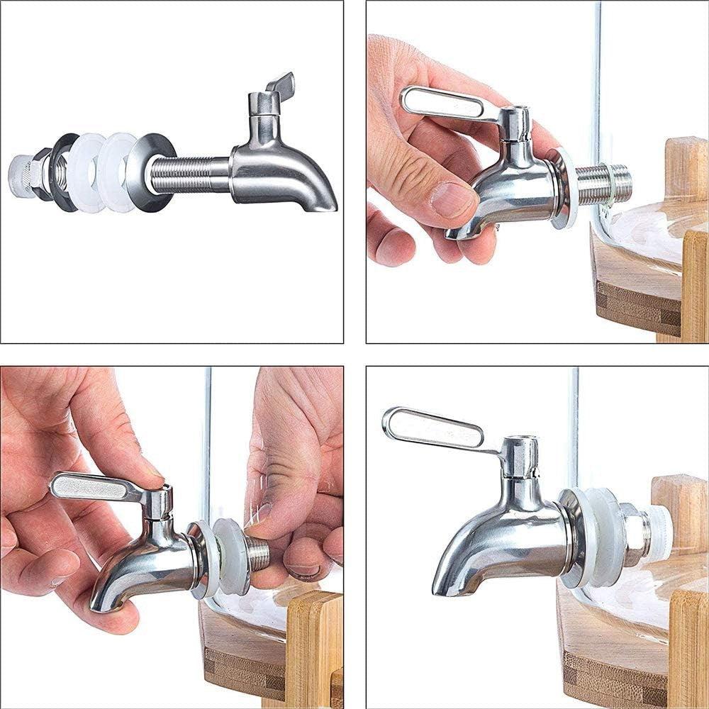 Classic Wooden Glass Beverage Dispenser Mason Jar With Metal Base 8.5L