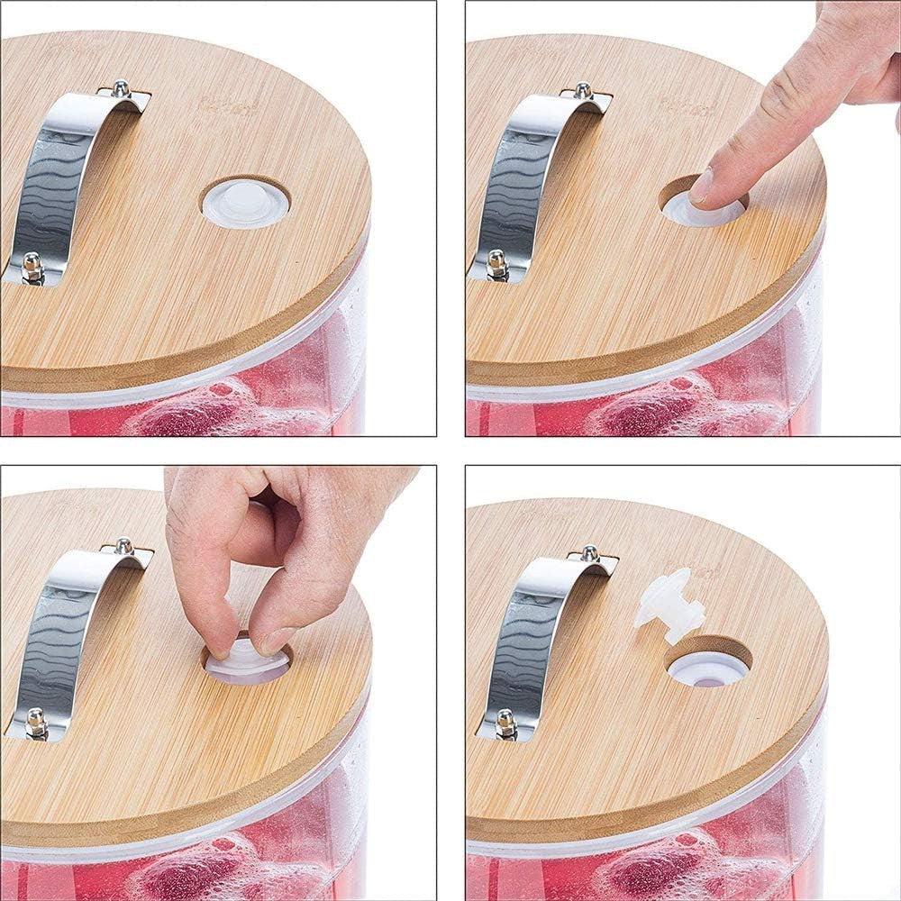 Classic Wooden Glass Beverage Dispenser Mason Jar With Metal Base 8.5L