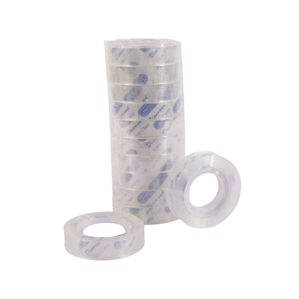 Clear Adhesive Tape Rolls – Diamond Brand 12pcs