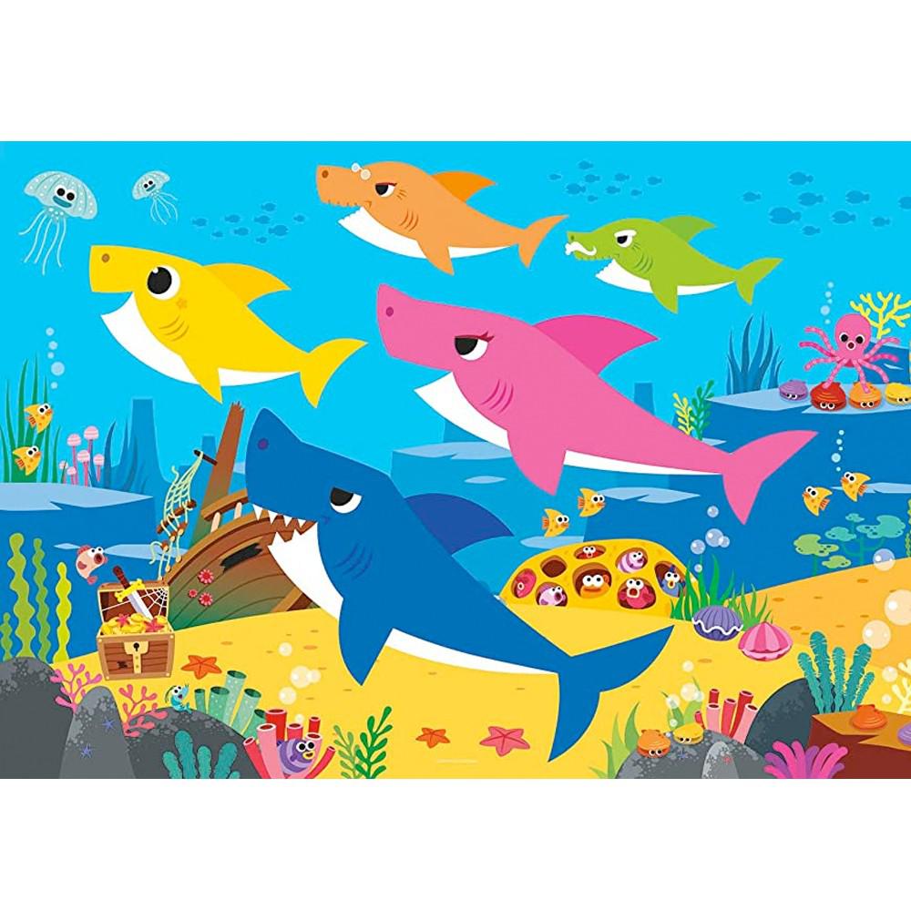 Clementoni 23751 Baby Shark Supercolor Puzzle For Children, 104 Maxi