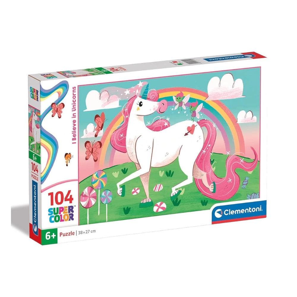 Clementoni 27109 Supercolor Unicorn Brilliant - Puzzle For Children - 104 Pcs