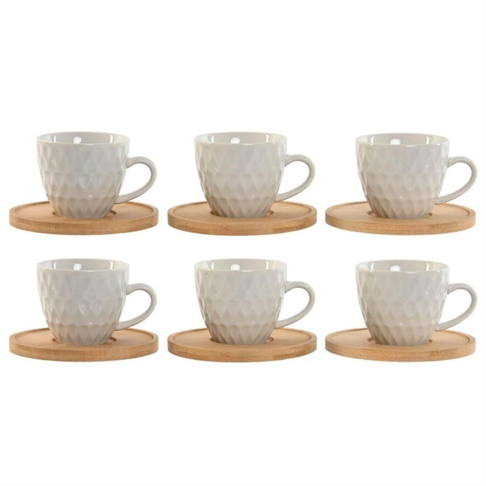 Coffee Cups on Wooden Saucer