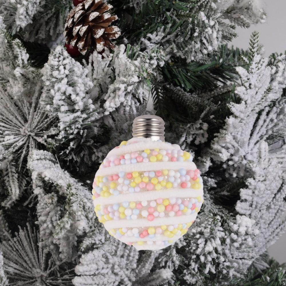 Colorful Pastel Beaded Swirl Ornament 2Pcs