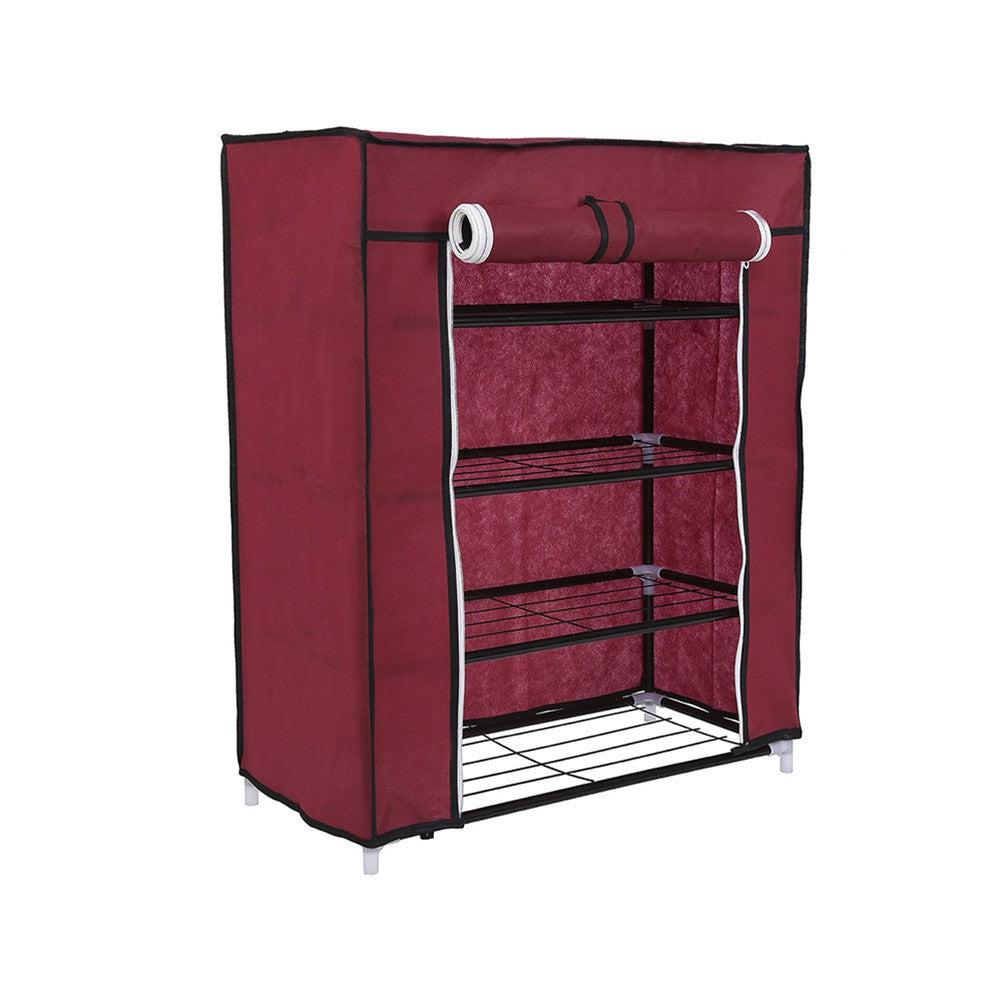 Compages Shoes Shelf 4 Sections With Fabric Cover