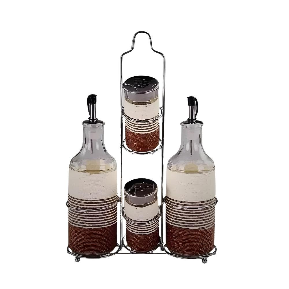 Continental Homeware Stainless Steel Oil & Vinegar Salt & Pepper Set