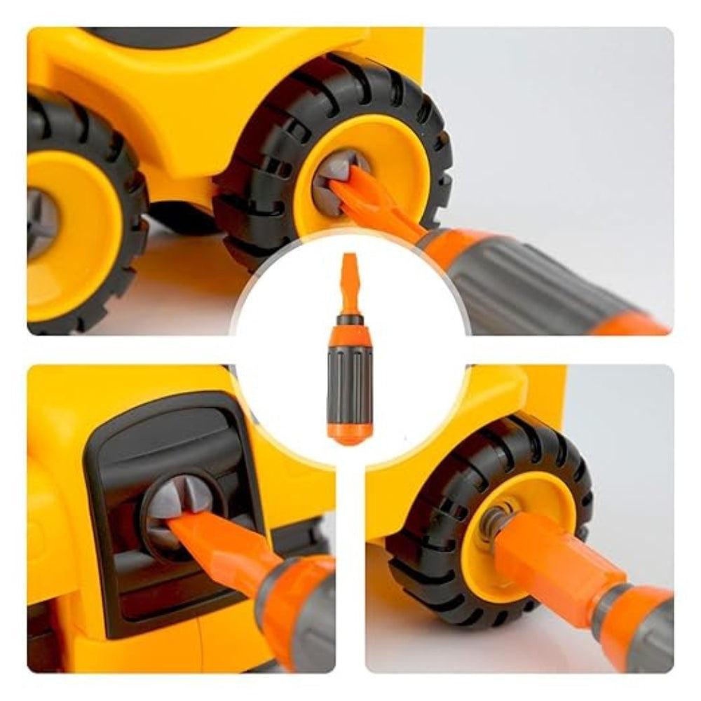 Crackles DIY Take-Apart Assembly Construction Excavator Vehicles with Safe Screw Driver