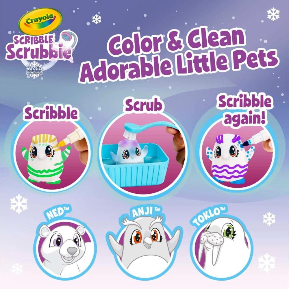 Crayola Scribble Scrubbie Pets Arctic Snow Explorer, Color & Wash Creative Toy, Gift For Kids, Age 3, 4, 5, 6