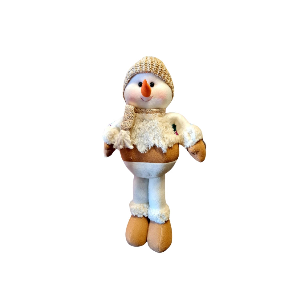 Cream And White Standing Snowman