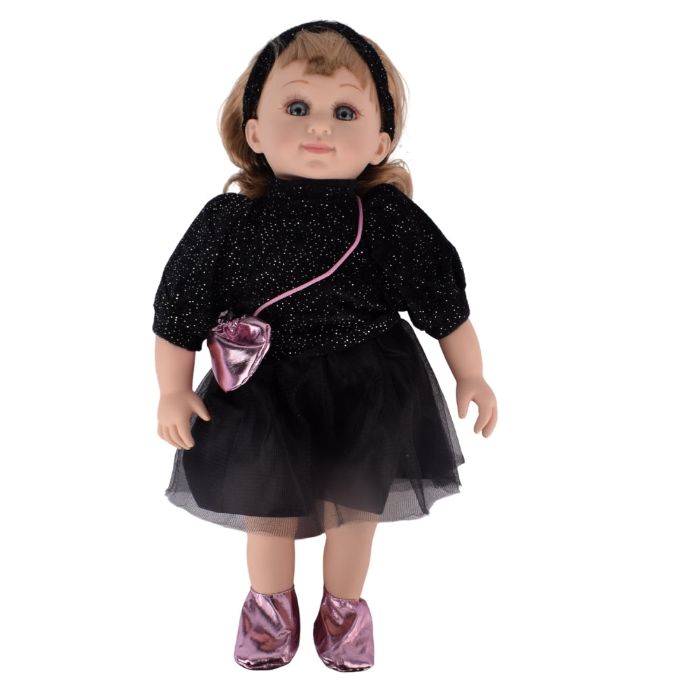 Cufan Fashion Doll with Black Dress and Pink Accessories